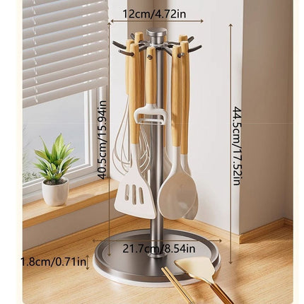 Rotatable Kitchen Tool Holder for Spoon, Spatula, Whisks
