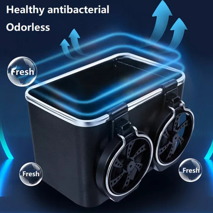 Universal Car Armrest Storage Organizer - with Dual Cup Holders and Tissue Box Holder