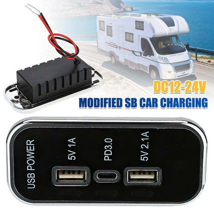 30W PD + QC 3.0 USB Car Charger, 12V/24V Fast Charging Adapter for Car/Truck, 36W Total Output