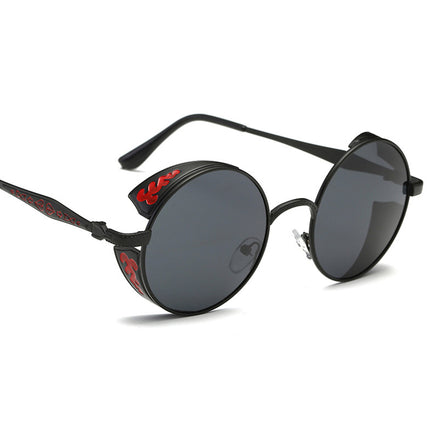 Steampunk Polarized Sunglasses UV400 Retro Round Driving Glasses for Men Women