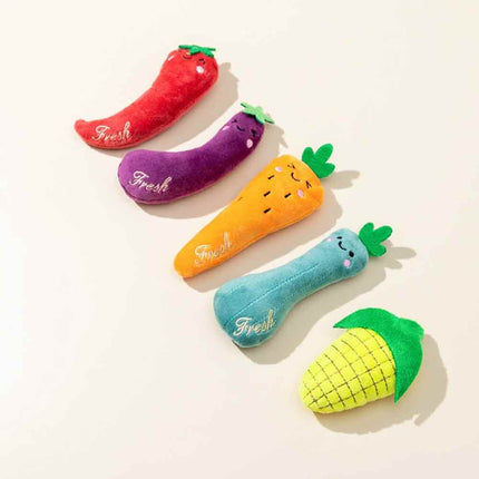 5PCS Catnip Teeth Grinding Toy Set, Funny Interactive Plush Cat Chewing Vocal Toy