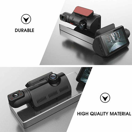 Dual Channel Dash Cam | Front and Rear Recorder with G-Sensor & 1080P Full HD