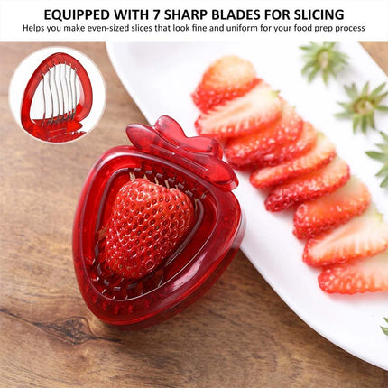 Stainless Steel Strawberry Slicer with Sharp Blade – Fruit Cutter Tool