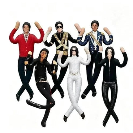 6Pcs 28cm Michael Jackson Plush Figure Doll Abstract Joint Mobility Toy