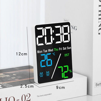 3 Color LED Digital Wall Clock – Time, Temperature & Humidity Display