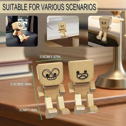 Wooden man car decoration ornament 12 emoticon accessories