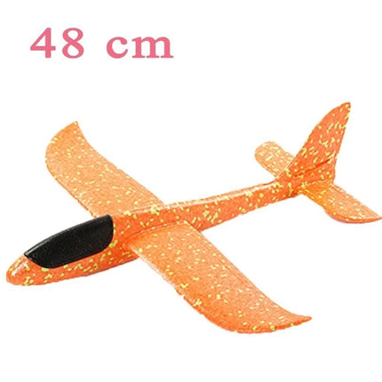 48CM Foam Glider Stunt Plane w/ Head Light, Hand Throw Outdoor Toy for Kids