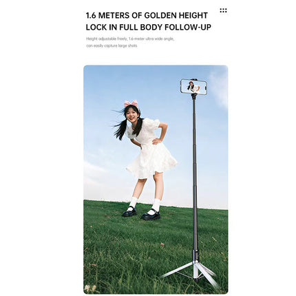 2-in-1 Selfie Stick & Tripod Phone Holder, Adjustable Portable Stand for iPhone Android