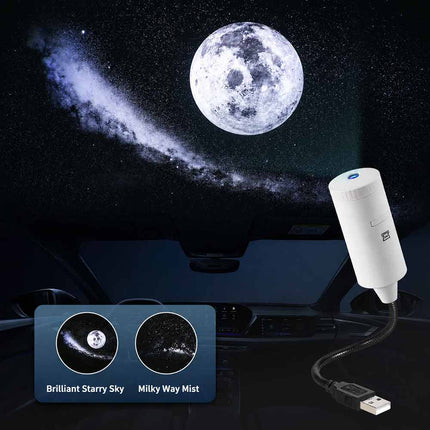 360° Rotate USB Galaxy Star Projector Night Sky Atmosphere Lamp for Car Home