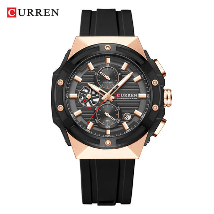 Men's Military Sport Silicone Watch with Calendar for Boys