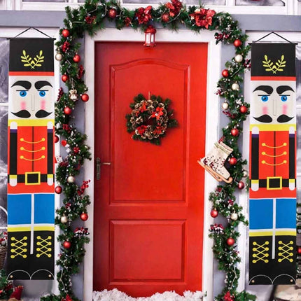 Christmas Nutcracker Soldier Banner Flag 180x30cm Wall Hanging Ornament