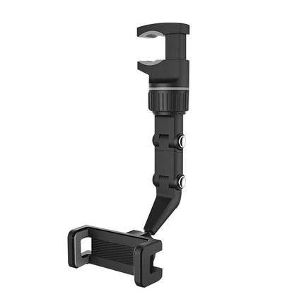 Universal Rearview Mirror Phone Mount - Hands-Free 360° Adjustable Car Cradle for GPS & Safe Driving