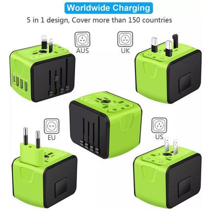 Universal Travel Adapter 3 USB & Type-C Outlet Power Converter Plug