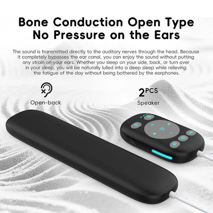 Bone Conduction Pillow Speaker with Timer & Remote, 3 Sound Modes, White Noise Machine for Sleeping