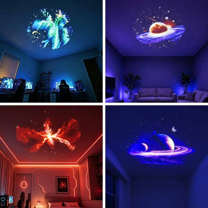 Galaxy Projector Night Light 3 Films 15 Pictures USB 360° Projection Lamp
