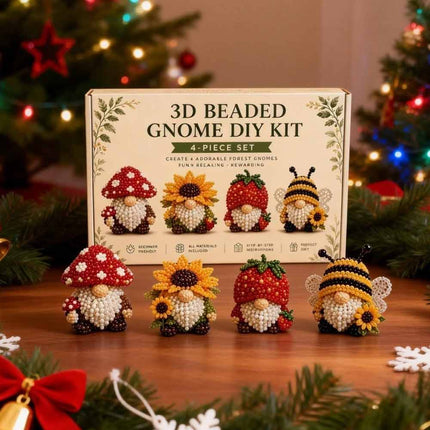 3D Beaded Gnome DIY Craft Kit for Kids Teens & Adults Handmade Bead Art Set