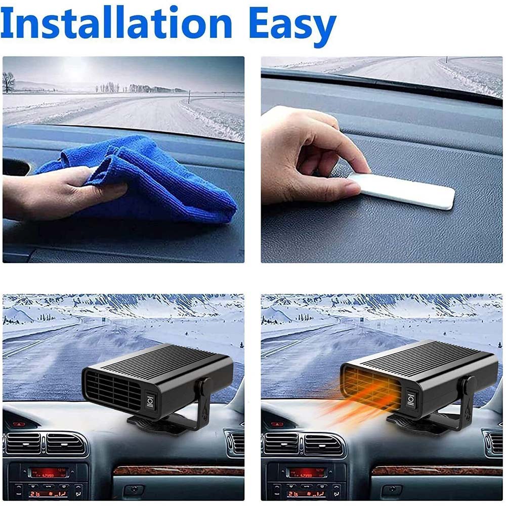 12V Portable Electric Car Heater & Defroster - Fast Windshield Defogger for Trucks, Vans, RV, Boats