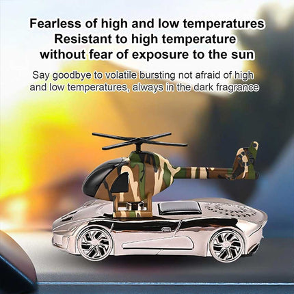 Solar Powered Rotating Car Air Freshener - Hanging Helicopter Ornament