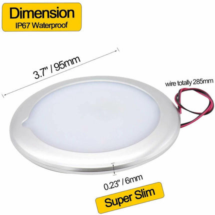 Round Dimmer LED Spot Light, 12V-24V Touch Downlight for RV, Caravan, Camper, and Boat Interior
