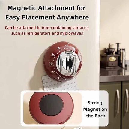 Manual Magnetic Kitchen Timer – 60 Minute Mechanical Countdown for Cooking