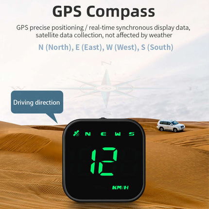 Universal Digital HUD Head-Up Display: GPS Speedometer Shows MPH/KMH, Overspeed Alarm, for All Cars