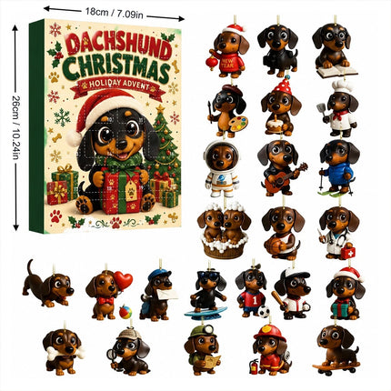 2026 Dachshund Advent Calendar 24-Day Christmas Countdown Acrylic Gift