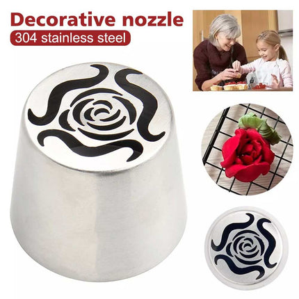 Stainless Steel XL Russian Rosebud Flower Icing Tip Piping Nozzle for DIY