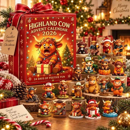 Highland Cow 3D Silicone Advent Calendar 2026 24-Day Christmas Countdown Gift