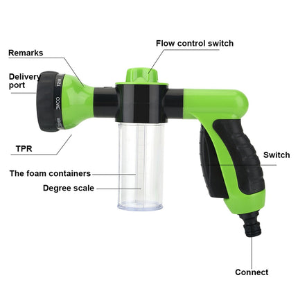 High Pressure Foam Water Gun, Adjustable Nozzle & Foam Cannon for Car Wash