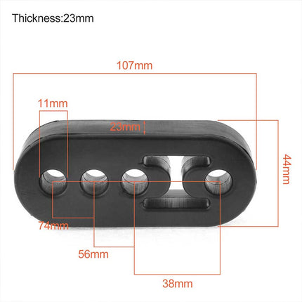 Universal Heavy Duty Exhaust Hanger Kit - 4PCS Black Rubber Pipe Mount Brackets for Car