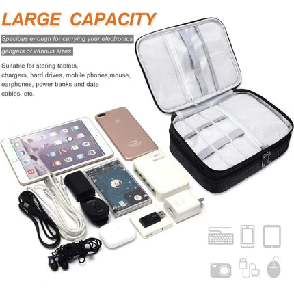 Travel Cable Organizer Bag for Electronics USB Drive & Charger Storage Case