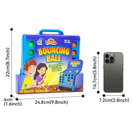Connect 4 Shots Fast Bounce Ball Travel Game Row Grid Challenge Family Fun