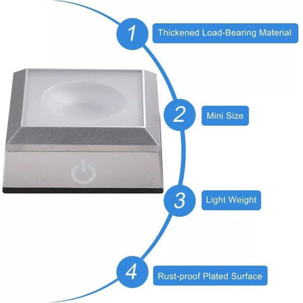 Square/Round 3D LED Light Base Stand for Crystal Art Glass Display