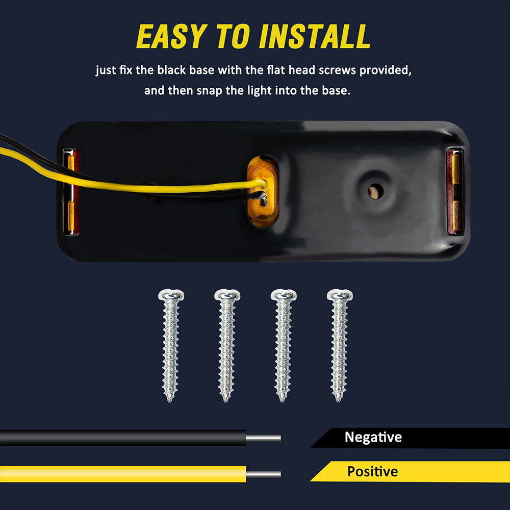 10X 12V-24V LED Clearance Marker Lights for Trucks, Trailers, Caravans, and Lorries