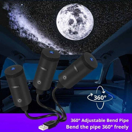 360° Rotate USB Galaxy Star Projector Night Sky Atmosphere Lamp for Car Home