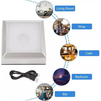Square/Round 3D LED Light Base Stand for Crystal Art Glass Display