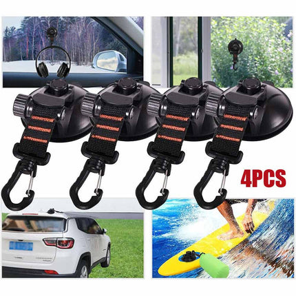 Car Suction Cup Tie-Downs (4pcs) | Heavy-Duty Anchors for Cargo, Roof Rack, Dog Guards & Awning Hooks