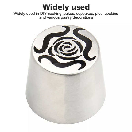 Stainless Steel XL Russian Rosebud Flower Icing Tip Piping Nozzle for DIY