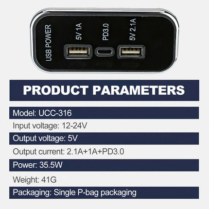 30W PD + QC 3.0 USB Car Charger, 12V/24V Fast Charging Adapter for Car/Truck, 36W Total Output