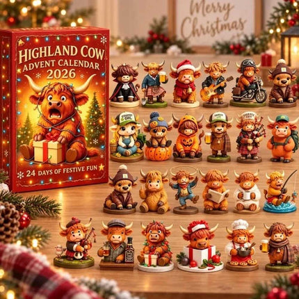 Highland Cow 3D Silicone Advent Calendar 2026 24-Day Christmas Countdown Gift