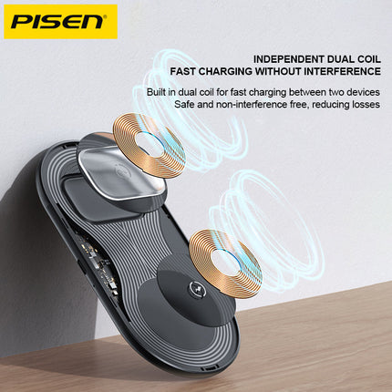 2-in-1 Transparent Fast Wireless Charger for iPhone AirPods & Apple Watch