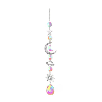Moon & Star Crystal Wall Hanging Wind Chime for Modern Home Decor