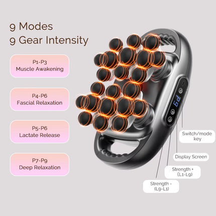 22-Head High-Frequency Fascia Massage Gun for Muscle Relief - AU