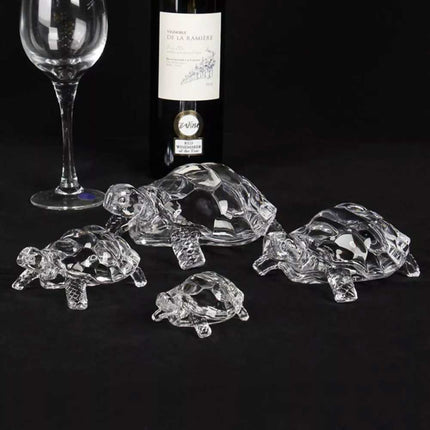 Crystal Glass Turtle Figurine Miniature Tortoise Statue Chinese Feng Shui Lucky
