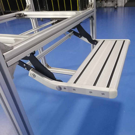 Retractable Aluminum RV Step with Integrated LED Light - Pull-Out Folding Design for Caravans, Campers & Trailers