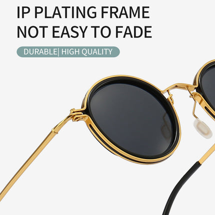 Pilot Polarized Sunglasses Round Metal Frame for Women Men Driving
