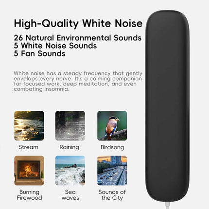 Bone Conduction Pillow Speaker with Timer & Remote, 3 Sound Modes, White Noise Machine for Sleeping