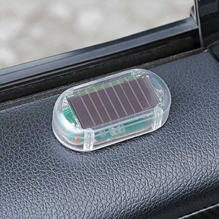 2-Pack Solar-Powered Dummy Alarm LED Flashing Lights - Car Anti-Theft Security & Night Warning Blinker