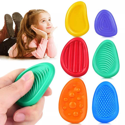 6PCS Soft Sensory Worry Stone Fidget Toy for Stress Relief & Calming