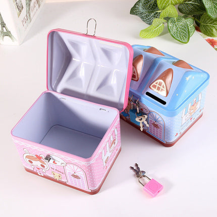 Boys Girls House Shape Metal Coin Bank for Kids Saving Money Unicorn